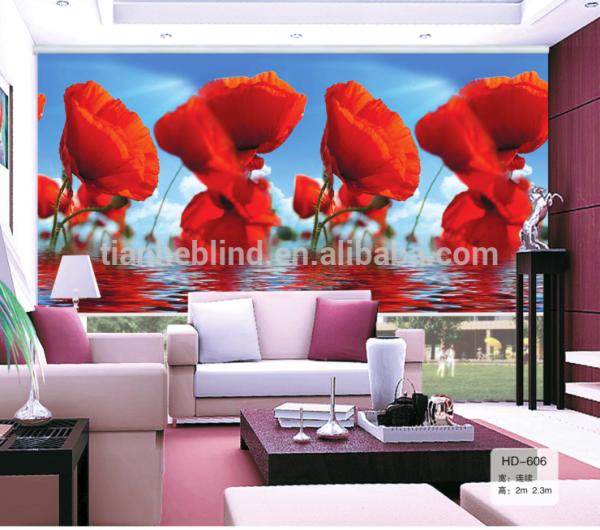 Cheap New design single Digital print blackout 3D roller blinds fabric for sale
