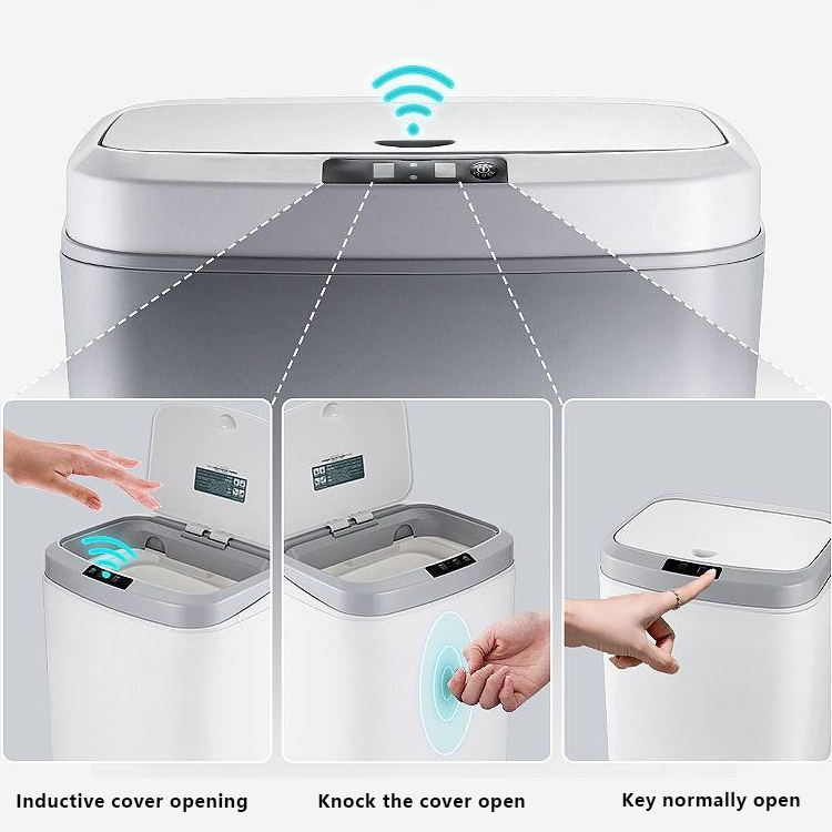 15 Gallon Auto-seal Metal Custom Printed Smart Trash Can