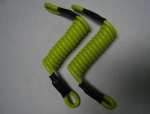 China factory OEM short strong lemon green 5.0mm coil lanyard tether w/small loop ends