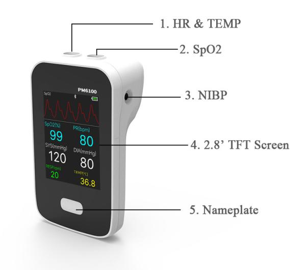 Multi Parameter Patient Tracker With Spo2 Heart Rate TEMP Measurement And Data