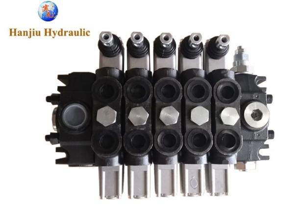 Cheap 120LPM 5 Spools Hydraulic Directional Control Valve Side Inlet 12-18 Months Warranty for sale