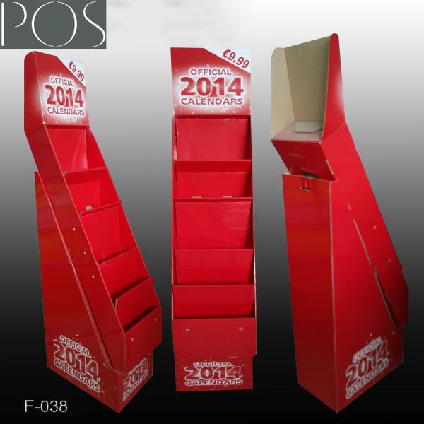Cheap 5 shelves calendar floor display stand book display rack tower notebook displays for sale