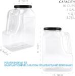 Gallon Jar With Handle And Airtight Lid - Square Empty Storage Containers And