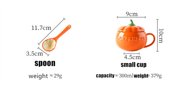 Halloween Christmas Ceramic Pumpkin Soup Bowls Polished With Lid And Spoon