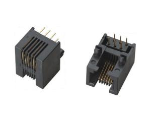 China 6P6C / 6P4C / 6P2C / 90 Degree RJ11 RJ45 Shielded Connector  Plastic Ethernet Single Port on sale