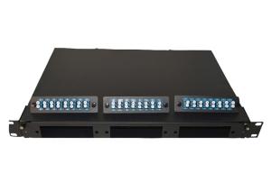 Rack Mounted 1U Fiber Patch Panel With 48 Cores LC Pigtail Single Mode Type