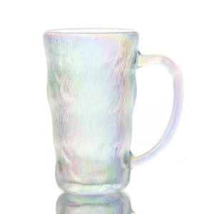 Best 300ml Crystal Coffee Mugs Glacier Glass Tumbler With Handle wholesale