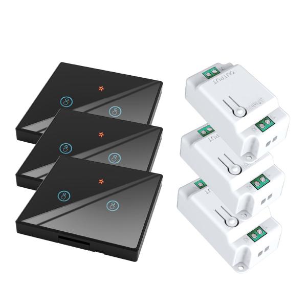 Cheap RF433 Wireless Remote Control Switch Crystal Glass Panel Touch Switch with 10A breaker refit old version circuit for sale
