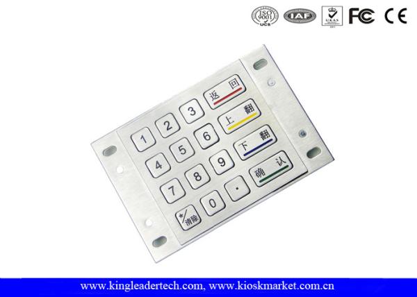 Panel Mount Numeric Metal Keypad In 4 x 4 Matrix For Game Machine And Kiosk