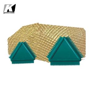 China Triangular Green Rubber Graining Comb , Sturdy Plastic Paint Scraper on sale
