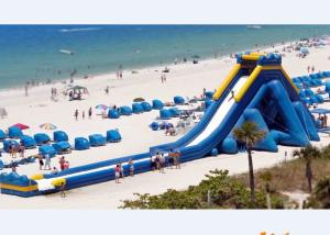 China 53.3m Long Hippo Water Slide Games Inflatable longest  Slide for beach on sale