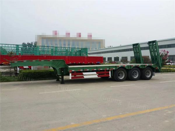 Heavy Duty Truck transportation 80 ton Lowbed Semi Trailer Trucks And Trailers