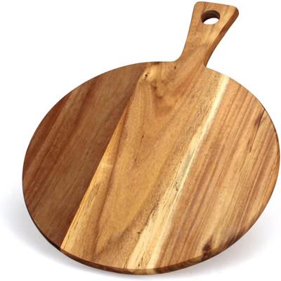 Cheap Round Serving Acacia Wood Cutting Board With Handle for sale