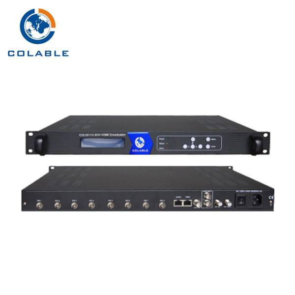 8 Port To 4 RF CVBS To DVB-C Encoder Modulator , Digital TV Video Encoder