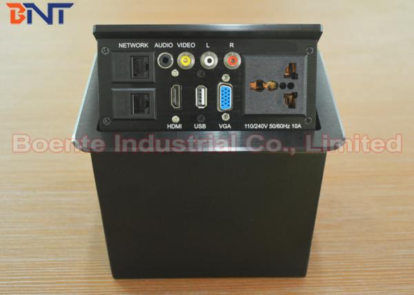 Cheap Humanization Desktop Power Sockets With Laser Logo , Conference Table Pop Up Box for sale