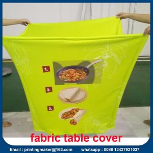 China Custom Stretch Fabric Table Cover with Printing on sale