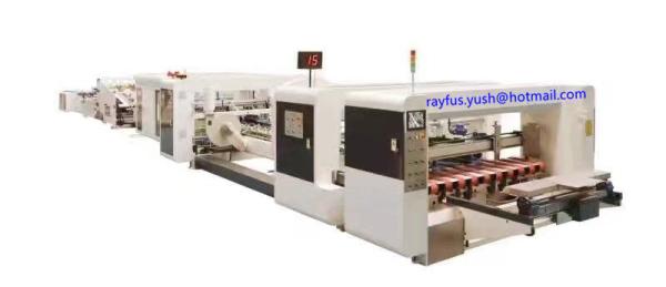 Cheap Automatic Folder Gluer Stitcher Inline Machine, inline Strapper as option, PP belt heated or PE tape tied for sale