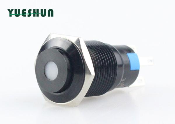 Cheap Aluminum Metal Push Button Switch Blue Red Dot Type LED Lighted 1NO 1NC for sale