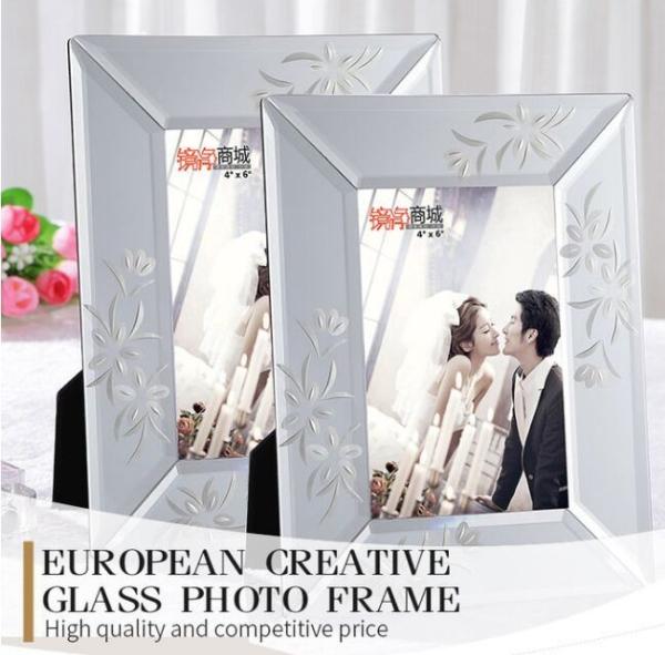 Cheap Elegant Rectangular Bulk Glass Mirror Photo Frame Perfect For Any Occasion for sale