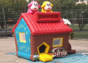 Colorful Small Cute Puppy Bounce House With Anti Ruptured PVC Custom Made