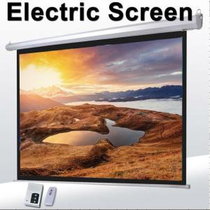 China 1:1 60Motorized Projector Screen With Remote Control,Matte White Fabric Screen For Movie Theater on sale