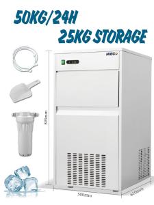 50kg Portable Nugget Ice Machine Commercial Automatic Bullet Ice Cube Maker