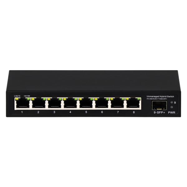 Cheap 9 Port Unmanaged 2.5G Ethernet Switch With 10G Uplink SFP Port 60Gbps Backplane Bandwidth for sale