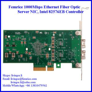 China Femrice 1G Dual Port Fiber Optic Server Network Card, PCI Express x4 Network Adapter on sale