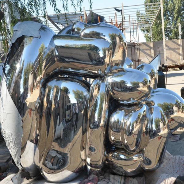 Cheap 3M High Mirror Polished Stainless Steel Falling Stone Artwork for sale