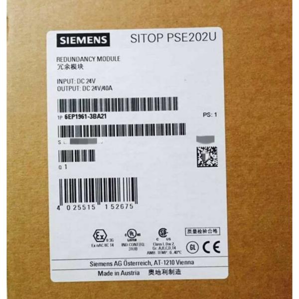 Cheap SIEMENS 6EP1961-3BA21 SITOP PSE202U REDUNDANCY MODULE INPUT/OUTPUT: 24 V DC/40 A SUITABLE FOR DECOUPLING TWO SITOP power for sale