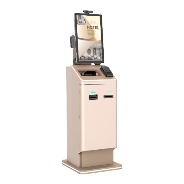 Cheap Self Service Kiosk For Hotels With Printer QR Code Scanner Cash Recycler for sale