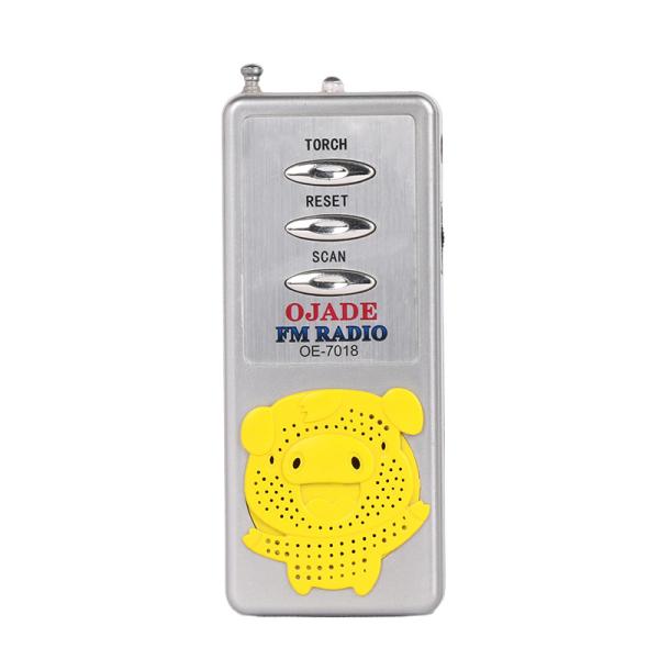 Cheap ABS Handheld FM Radio with Emergency Light Built-in Speaker with earphone Radio for sale