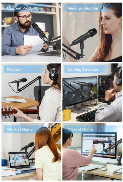 Cheap 176g Handheld Studio Condenser Microphone With Sound Card for sale