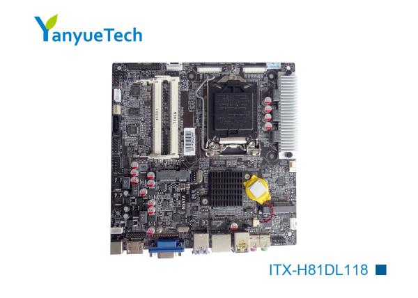 Cheap ITX-H81DL118 Industrial Mini ITX Motherboard / Intel PCH Gigabit H81 Itx CE FCC Approved for sale