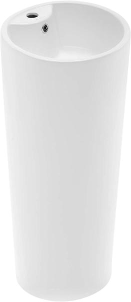 Cheap 1.75'' Drain Glossy White Ceramic Pedestal Bathroom Sinks With Chrome Finish Overflow for sale