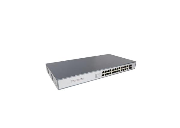 Cheap 24 Port POE Power Over Ethernet Gigabit Switch Connecting With Devices for sale