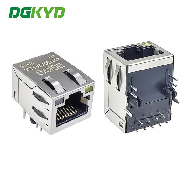 Cheap Horizontal RJ45 Interface Gigabit Ethernet Connector Dual Color Light Network Interface DGKYD211Q072FF5A4D for sale