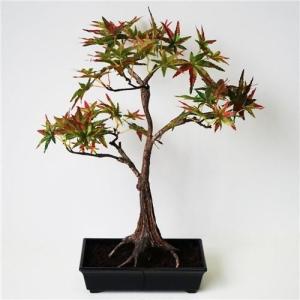 China Potted Artificial Maple Bonsai , Imitation Bonsai Trees Rejuvenating Customized on sale