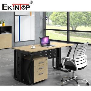 China Employee Desks In Walnut Wood Modern Style Customizable Computer Desk Chairs on sale