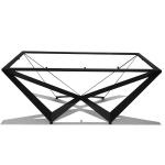 GeoSteel X Base Industrial Wood Dining Tables Modern Rectangle