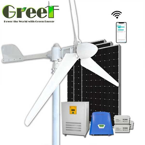 Cheap 3KW Solar Hybrid Off-Grid Horizontal Wind Turbine For Home Electricity for sale