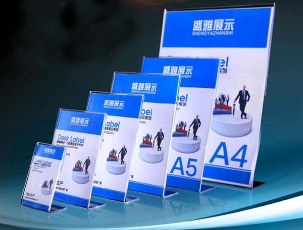 Cheap Customized L shape clear Acrylic menu display holder table tent for sale