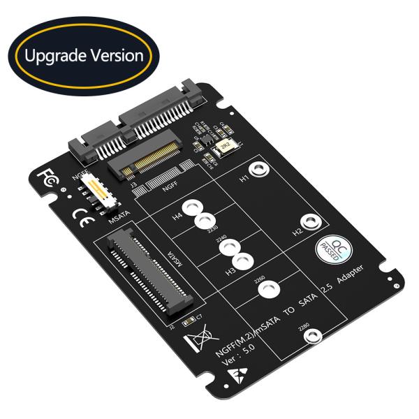 Cheap 2 In 1 Combine M.2 NGFF Key B & MSATA SSD To SATA3 Adapter LED Indicates Power Status for sale