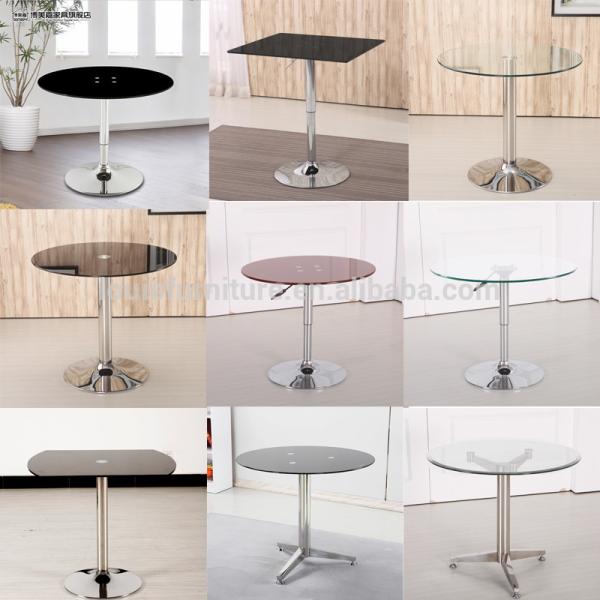 Cheap Stainless Steel Base Dining Room Tables With Round Glass Desktop for sale