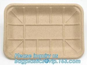 China corn starch biodegradable meat tray corn starch dinnerware sets  biodegradable cake tray Rectangular Tray Paper Food Tra on sale