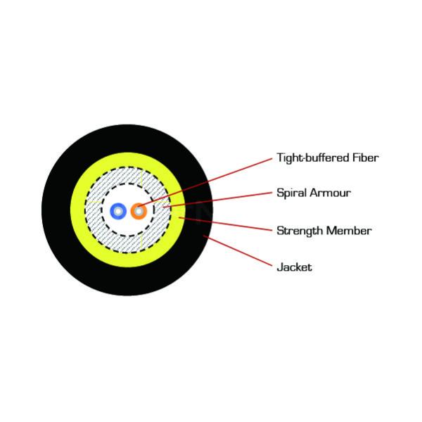 Cheap Single Mode Optical Fiber Cables 2 Core Duplex For Base Station for sale