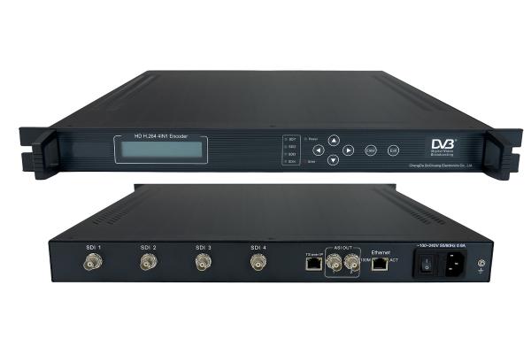 Cheap 4 channels H.265, MPEG4 SDI encoder to ASI and IP for sale