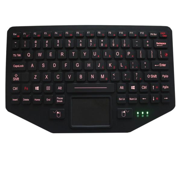 Cheap 5VDC 91 Keys IP67 Dynamic Silicone Rugged Keyboard with touchpad for sale