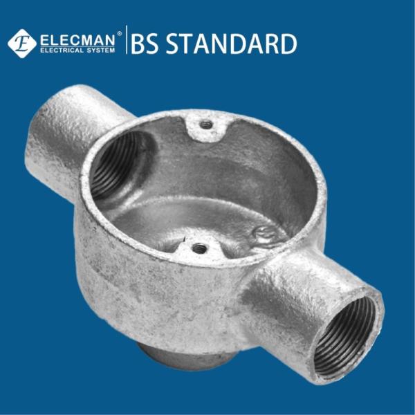 Cheap Galvanized Through And Back Malleable Iron Boxes Conduit To Outlet Box BS4568 for sale