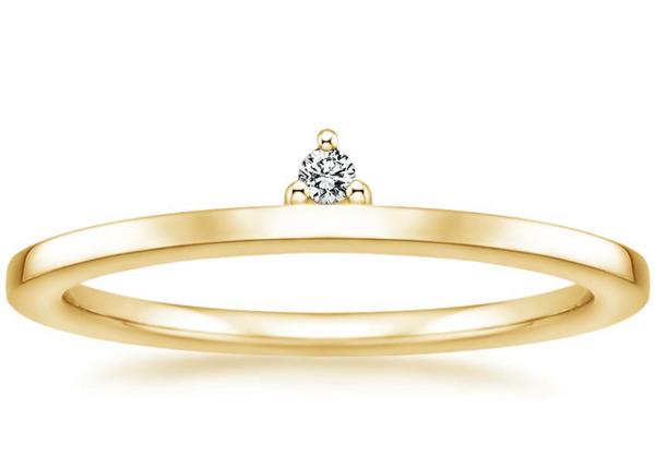 Cheap 0.02ct 2mm Yellow Gold Solitaire Engagement Ring Claw setting Type for sale